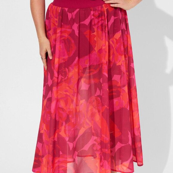 Torrid Maxi Chiffon Undershort Skirt 1X - Picture 2 of 10